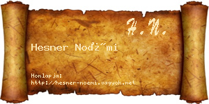 Hesner Noémi névjegykártya